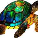 3D Animal Lamp, Retro Stained Animal Night Light Lamp, Vintage Animals Table Lamp, Bohemian Resin Animal Lamps for Bedroom Living Room Dining Room Nursery Office Home Decoration (Sea Turtle)
