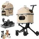 Dog Strollers for Small Dogs & Medium Dogs,4 Wheel Magnesium Alloy Pet Stroller,Waterproof Foldable 3 in 1 Multifunctional Cat Stroller with Breathable Mesh, Up to 45 lbs.