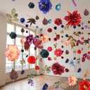 XunYee 6 Pcs 35.4 ft Flower Garlands Artificial Wildflower Vines Floral Hanging Backdrop Fake Flower Garlands Faux Silk Wildflower Vine for Wedding Bridal Shower Home Garden Wall Arch Decor(Peony)