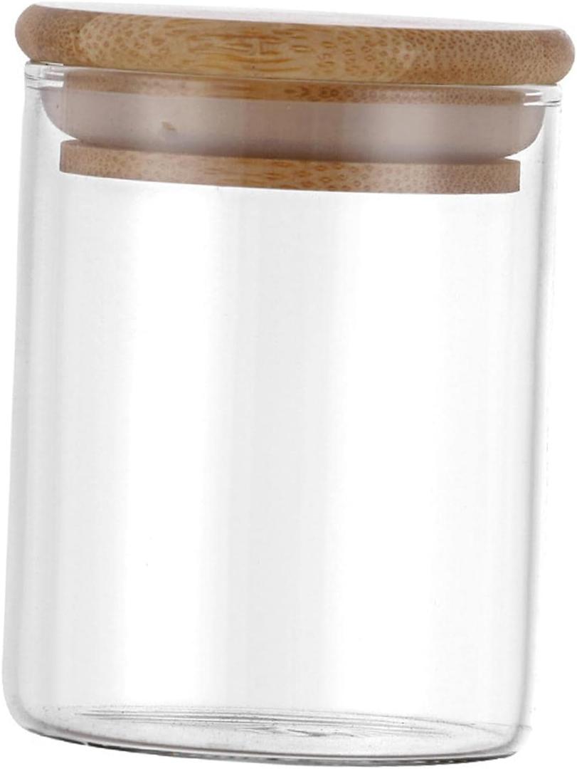 Clear Sealed Glass Bottle Mini Round Reusable Crafts Food Containers Airtight Jar Multipurpose for Travel Cupboard Refrigerator Home Snack