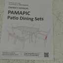 Pamapic 8504 Patio Dining 7 Piece, Outdoor Wicker Furniture Set for Backyard Garden Deck Poolside/Iron Slats Table Top, Removable Cushions, 7 Pack, Beige