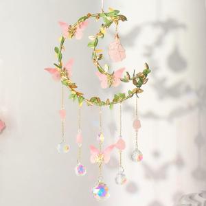 Butterfly Crystal Sun Catcher Hanging Good Luck Charms Suncatcher Room Decor Prism Rainbow Maker for Windows Home Office, Blessed Gift Ideas for Chrismas Thanksgiving Birthday (Style3)