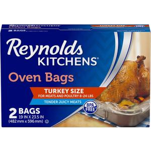 Reynolds Kitchens Turkey Size Oven Bags, Holds Up to 24 Pounds, 2 Count