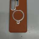 TORRAS Ostand Q3 VegSkin for Samsung Galaxy S26 Ultra Case Leather, 360 Magnetic Stand, Fit for MagSafe, Premium Vegan Leather Case for S26 Ultra Case, Microfiber Lining, Amber Brown