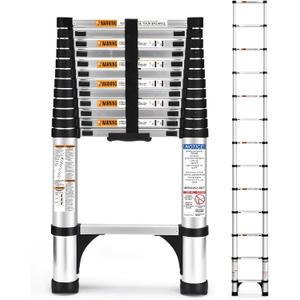 Soctone 12.5FT Telescoping Ladder with Stabilizers, Extension Ladder