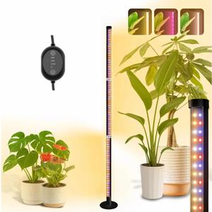Standing Grow Light with 3 Light Modes & Timer  48 Inch Vertical Grow Lights for Indoor Plants, Full Spectrum Floor Grow Light with Timer, Tall Grow Lights for Indoor Plants