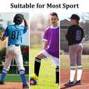 KEUKORZ 3 Pair Athletic Socks Black White Blue Youth Adult Non-Slip Classic Stripes Long Knee-High Baseball Football Sports Socks for Men and Women