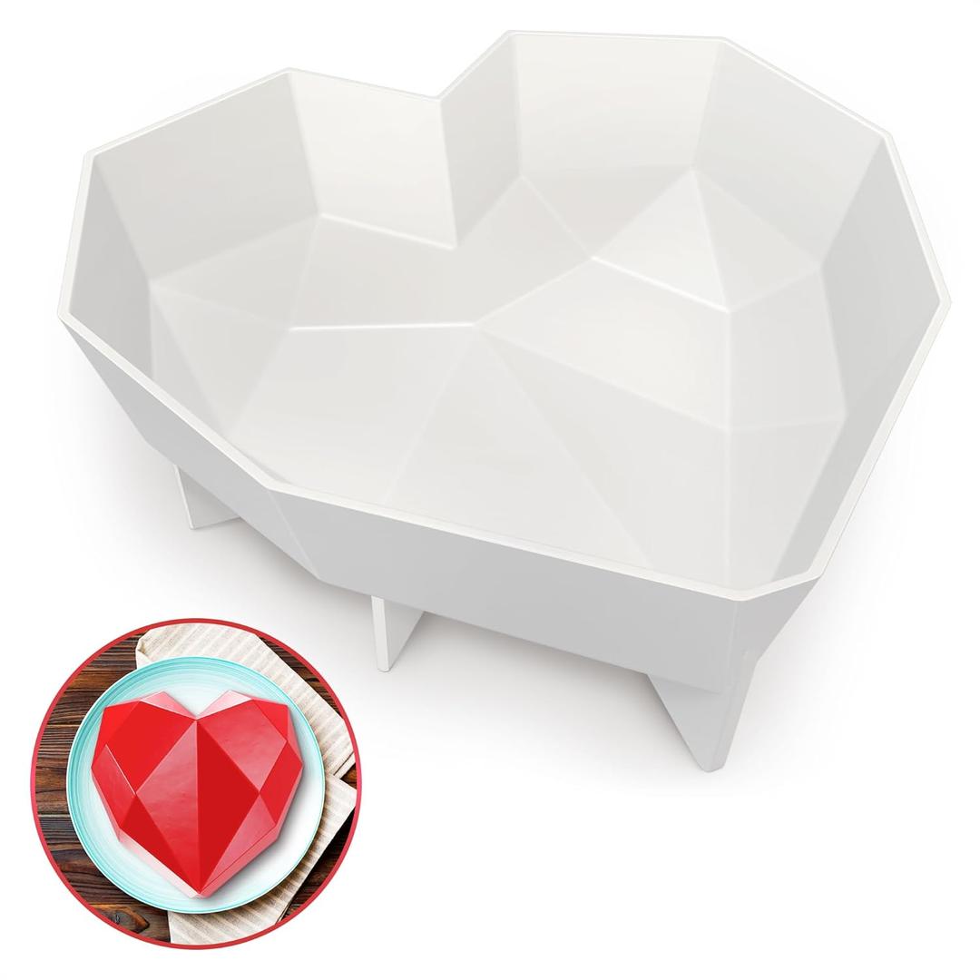 Breakable Heart Mold  Flexible Heart Molds Silicone for Baking & Freezing, Small 7.3"x6.5"x2.2" Heat-Resistant Cake Mold  Easy Demolding Valentines Day Molds for Cakes, Chocolate & Freezer Desserts