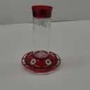 More Birds Bird Health+ Ruby Hummingbird Feeder, Glass Hummingbird Feeders for Outdoors, 4 Feeding Stations, 10 Ounces, Ruby Red
