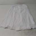 Long Maxi Floor Length Chiffon Skirt Elastic High Waist Bridesmaid Skirt (Small-Medium, White)