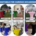 Cocktail Table Covers-Spandex Round High Top Tablecloths 6 Pack 32x43 Inch-Black Stretch Fitted Bar Tall Tablecloth for Pub Bistro Highboy Party Event Banquet Height Folding Standing Tables