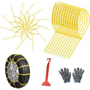 New Anti-skid Chains, Universal Anti-Skid Snow Tire Chains, Emergency Traction Cables for Cars SUVs Trucks, Reusable Winter Safety Chains for Snow Ice Mud
