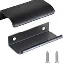 JOOJA 20 Pack Modern Style Finger Edge Pull Furniture Drawer Handles Hidden Cabinet Kitchen Drawer Handles Knobs, Black 80(64) mm