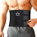 VIMUSFUN Waist Trimmer Belt Men Sweat Band Stomach Wrap, Waist Trainer for Women Workout (Belt XL-10"Width x 51"Length, Black)