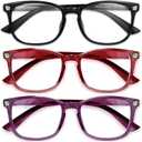 Gaoye Stylish Eyewear Frame Accessories - Blue Light Glasses for Women - Computer Glasses for Blue Light Blocking (B7-black + Wine Red + Violet Indigo)