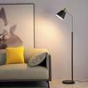 Dimmable Black Vintage Floor Lamps for Living Room Sofa Corner Bedroom Bedside Office,Unique Adjustable Standing Tall Reading Lights with Bright 12W LED Bulb, Modern Industrial Minimalist Home Decor