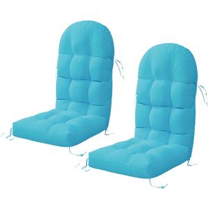 Sannwsg Adirondack Chair Cushion Set of 2, Rocking Chair Cushions, High Back Patio Cushions, Thickened Weather Resistant Patio Cushion with 6 Ties, Non Slip Fade & Waterproof