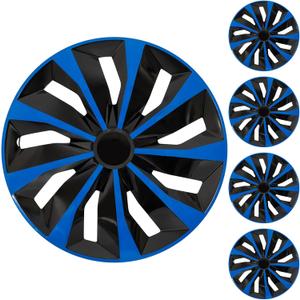 15 inch Blue Wheel Rim Cover Hubcaps Replacement R15 Hub Caps Snap On Universal Wheel Rim Cover ABS Exterior Accessories for Car Trunk SUV Set of 4