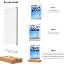 4x6 Inch Acrylic Sign Holder with Wooden Base, Desktop Display Stand (4x6 6Pack)