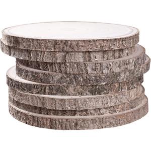 Sancodee 8 Pcs Large Unfinished Wood Slices, 10-11 Inches Wood Slabs for Centerpieces Natural Wooden Circle, DIY Wood Centerpieces for Tables Wedding Party Door Sign Decor