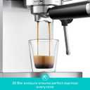 CASABREWS 3700 Essential Espresso Machine 20 Bar, Stainless Steel Cappuccino & Latte Coffee Maker with Steam Frother for Home, 43.9oz Water Tank, Silver