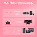 IMYB A88 Gaming Headset with Mic for Ps5, Pc, Xbox One Series X/s, Ps4, Switch, Stereo Wired Noise Cancelling Headphones with Microphone for Computer, Laptop, Mac, Nintendo, Games (Pink)