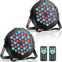 LED Stage Lights 2Pack - Czgor 36W RGB DJ Par Lights with Sound Activated Auto Play by Remote & DMX Control Uplights for Events Wedding Party Club Christmas Party Lighting