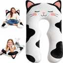 Cat U Shaped Body Pillow for Kids, Plush Animal Pillow