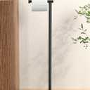 KES Toilet Paper Holder Stand with Weighted Base, 26" H (Taller Version) Free Standing Toilet Paper Roll Holder for Bathroom, Rustproof, BPH283S66-BK