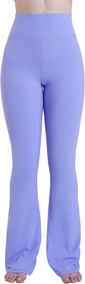 Sunzel Mini Flare Leggings for Women, High Waist Yoga Pants with Tummy Control, Casual Gym Workout Bootcut Leggings (Small, Periwinkle)