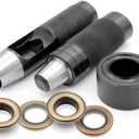 CRAFTMEMORE 1 Inch Grommet Tool Kit Eyelet Setting Tool Grommet Setter Hole Punch Cutter & Pack of 10 Grommets (1" (25mm) Inside Diameter)