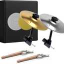 2 pcs Car Crash Cymbal, Car Crash Cymbal Air Vent,Crisp Metallic Sound - Quirky Gift for Road Trips & Music Lovers (gold+silver)