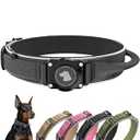 2025 New and Improved AirTag Dog Collar, Military Tactical Dog Collar with AirTag Holder - Adjustable Control Handle, Durable Metal Buckle, Comfortable GPS Dog Collars (M, Black)