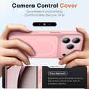TAURI for iPhone 17 Pro Case, Compatible with MagSafe, (Full Camera Protection) Camera Control Cover Solid-Color Matte Magnetic Phone Case for 17 Pro 6.3", Pink
