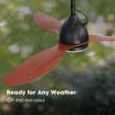 42" Outdoor Ceiling Fan, IP65 Waterproof Gazebo Fan with Light, Remote Control6 Speeds3CCT, Plug in Ceiling Fan with Adjustable Hanging Rod for Patio, Porch, Canopy (8985-Black)