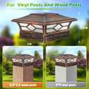 Solar Post Cap Lights Outdoor 12pack, Waterproof Solar Powered Deck Fence Post Lights for 4x4 Wood/Vinyl Posts, Solar Outdoor LED Light with Cool/Warm Lighting Decorate Garden Patio Porch
