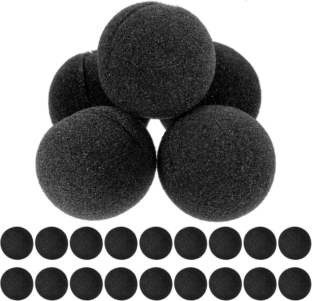 Healifty Circus Clown Nose Black: 25Pcs Novelty Foam Sponge Nose for Kids Adult Christmas Halloween Carnival Party Cosplay Costume Props Decorations