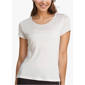 Womens Mulberry Silk T Shirts Basic Crewneck Short sleeve Tee Tops Blouse Summer Casual Solid Tshirts M