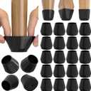 24PCS Silicone Chair Leg Floor Protectors for Hardwood Floors, Thicken Rubber Chair Leg Cap Covers, Non Slip Furniture Leg Pads to Protect Wood Tile Floors from Scratches and Reduce Noise (Small(Fit:0.83"-1.26"), Black)