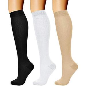 CHARMKING Compression Socks for Women & Men Circulation (3 Pairs) 15-20 mmHg is Best Support for Athletic Running Cycling