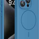 Miracase Magnetic for iPhone 15 Pro Case, [Soft Anti-Scratch Microfiber Lining], Compatible with MagSafe, Liquid Silicone Shockproof Drop Protection Phone Case for 15 Pro, Capri Blue