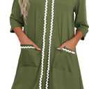 Ekouaer Women Zipper Robe Lightweight House Coat Zipper Front Short Bathrobes Soft Nightgown with Pockets S-3XL (Medium, Army Green)