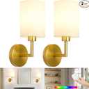 Woderdeng Battery Operated Wall Sconce Set of Two,Dimmable Cordless Wall Sconces,12 Colors Rechargeable Wall Lights,Wall Lamps for Bedroom,Living Room (Bronze)