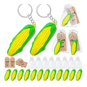 CiciBear 36 Pack Soft Corn Party Favor with 12 Corn Keychains, 12 Tags and 12 Gift Bags for Vegetables Themed Party, Corn Baby Shower, Kitchen Party, Summer Supplies, Stress Relieve Gift