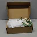 Ling's moment 2pcs White Wedding Artificial Floral Swag Welcome Sign Flowers Backdrop Garland Green for Ceremony Reception Door Wall Easel Home Decoration Entryway Faux Outdoor Board Table Decor