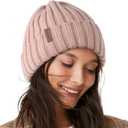 FURTALK Winter Hats for Women Fleece Lined Beanie Knit Chunky Womens Snow Cap (One Size, Light Pink)