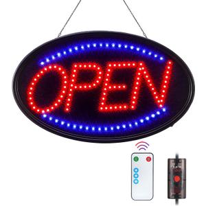 LED Open Sign, FITNATE Large 23x14 inch Business Open Sign with Remote Electric Display Light,2 Modes Flashing & Steady Lights for Business, Shop, Bar, Hotel
