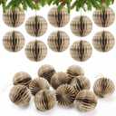 Shellwei 12 Pcs Christmas Music Note Ornament 3 Inch Christmas Tree Paper Honeycomb Hanging Decorations Music Note Themed Balls Ornaments for Xmas Tree Party Decoration(Fresh)