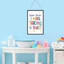 2 x Funny Kids Bathroom Wood Plaques Wall Decor,Splish Splash I was Taking a Bath Bathroom Front Door Wooden Hanging Sign for Toilet Washroom Shower Room Wall Decor 12'' L x 8'' W