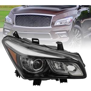 Right Passenger Side LED Headlight Compatible with Infiniti QX80 2014-2017 w/o Adaptive 26060-5ZA1A